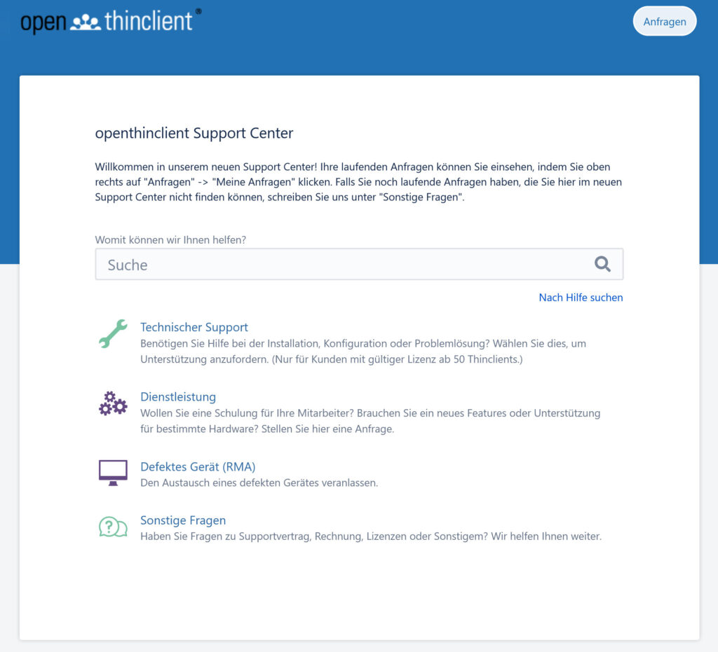 openthinclient support center